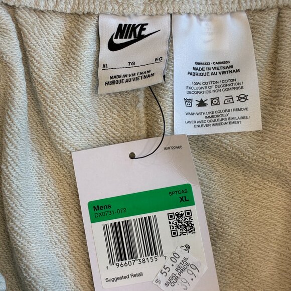 NWT Nike Cream/Light Beige Standard Fit Above Knee Lenth Athletic Shorts - Picture 5 of 12